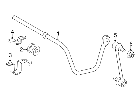 2017 Toyota Avalon Rear Suspension Components, Stabilizer Bar Diagram