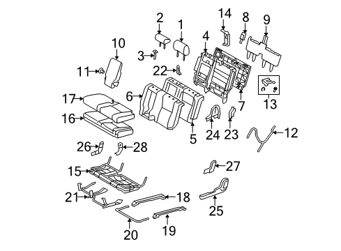 2013 Toyota Tundra Release Lever, Black, Driver Side Diagram for 72058-0E010-C0