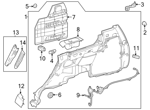 2024 Toyota Sequoia Interior Trim - Quarter Panels Diagram
