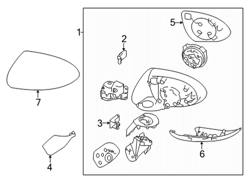 2022 Toyota GR86 Outside Mirrors Diagram