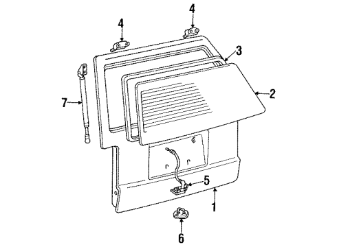 1987 Toyota Van Gate & Hardware Diagram