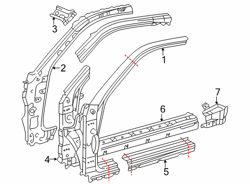 2004 Toyota Celica Hinge Pillar, Rocker Diagram