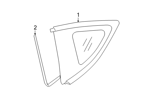 2016 Scion FR-S Quarter Panel - Glass & Hardware Diagram