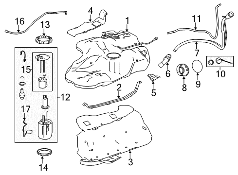 2018 Toyota Highlander Fuel Pump Diagram for 77020-0E130
