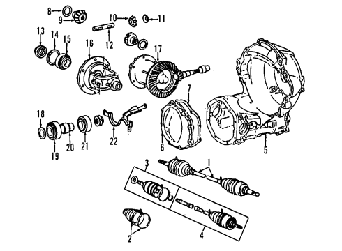 1987 Toyota Tercel Front Axle, Axle Shafts & Joints, Differential, Drive Axles Diagram