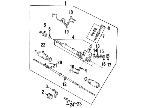 1998 Toyota Tercel Steering Column & Wheel, Steering Gear & Linkage Diagram