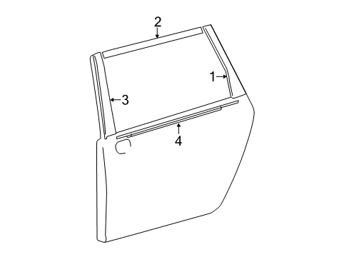 2020 Toyota Sienna Exterior Trim - Side Loading Door Diagram