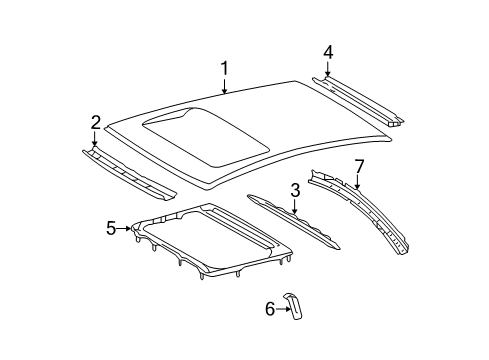 2004 Toyota Solara Roof & Components Diagram
