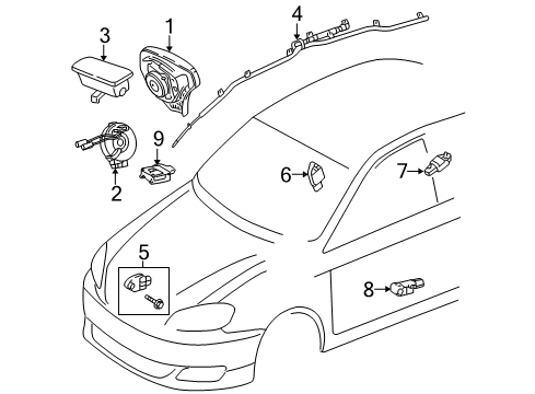 2007 Toyota Corolla Air Bag Components Diagram