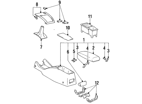 1993 Toyota Celica Front Console Diagram