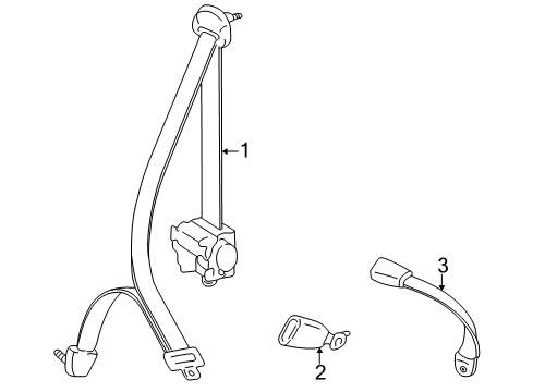 2000 Toyota RAV4 Rear Seat Belts Diagram