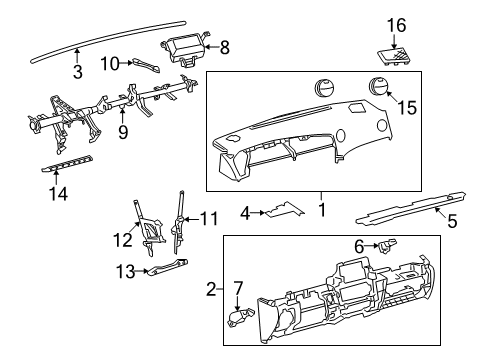 2012 Toyota Matrix Cluster & Switches, Instrument Panel Diagram