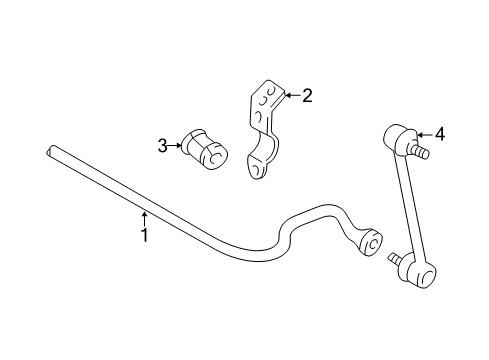 2004 Toyota Avalon Rear Suspension Components, Stabilizer Bar Diagram
