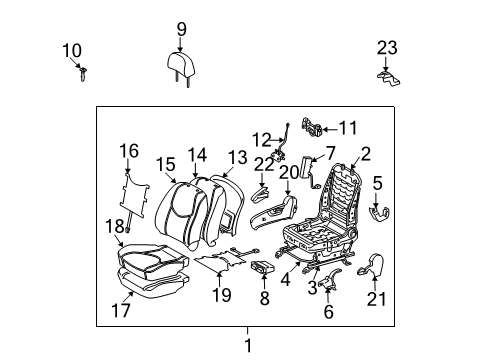 2010 Toyota RAV4 Front Seat Components Diagram