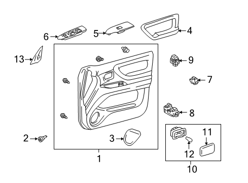 2005 Toyota Land Cruiser Door & Components Diagram