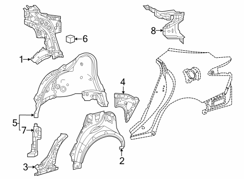 2022 Toyota Camry Inner Structure - Quarter Panel Diagram