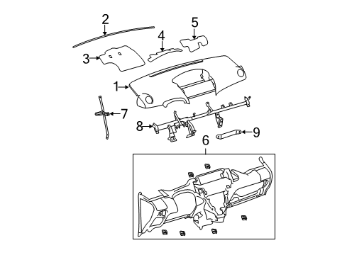 2012 Toyota Yaris Cluster & Switches, Instrument Panel Diagram