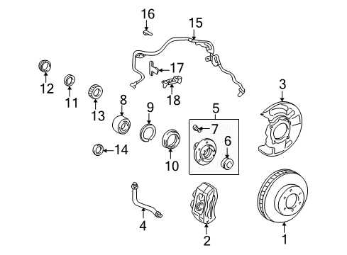 1996 Toyota 4Runner Front Brakes Diagram