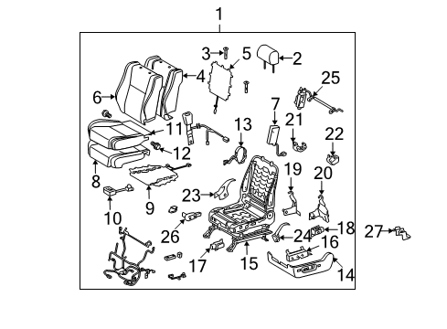 2013 Toyota Tundra Driver Seat Components Diagram