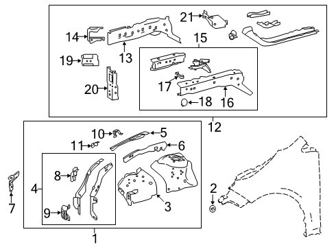 2023 Toyota Corolla Structural Components & Rails Diagram 1 - Thumbnail