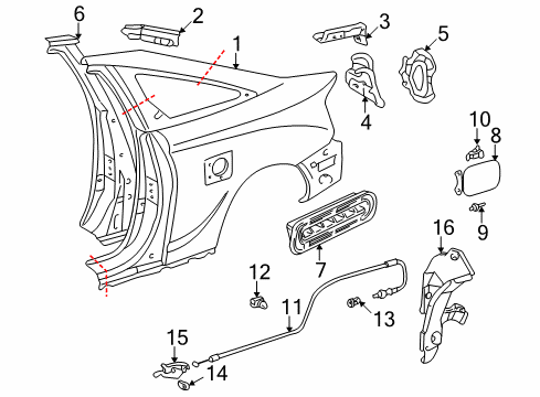 2004 Toyota Celica Fuel Door Diagram