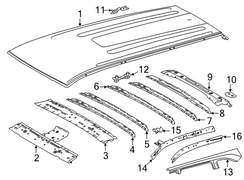 2017 Toyota Highlander Roof & Components Diagram
