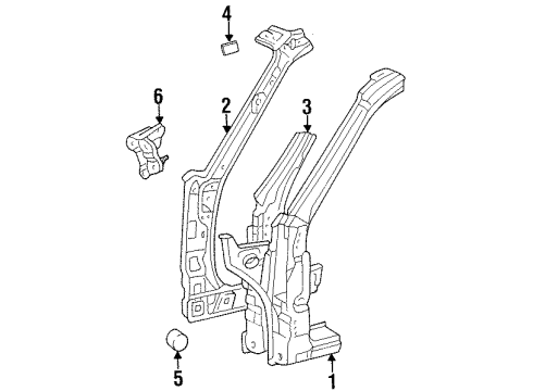 1996 Toyota Paseo Hinge Pillar Diagram