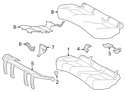2023 Toyota Crown Rear Seat Components Diagram