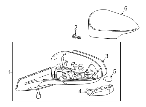 2018 Toyota C-HR Outside Mirrors Diagram