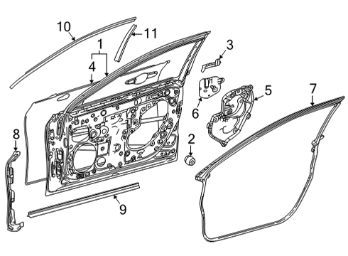 2022 Toyota Mirai Door & Components Diagram