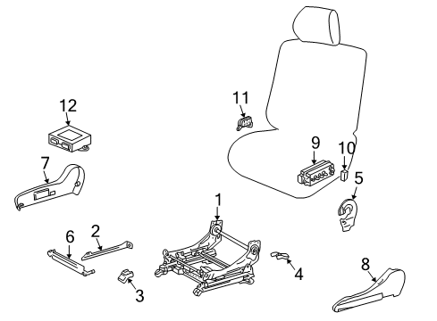 Switch Assembly, Power Seat, Driver Side Diagram for 84920-60070-B0