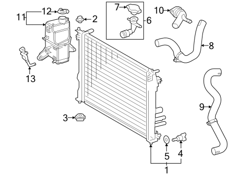 2023 Toyota Crown Radiator & Components Diagram