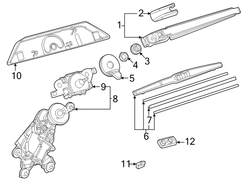 2024 Toyota Sequoia Wiper & Washer Components Diagram