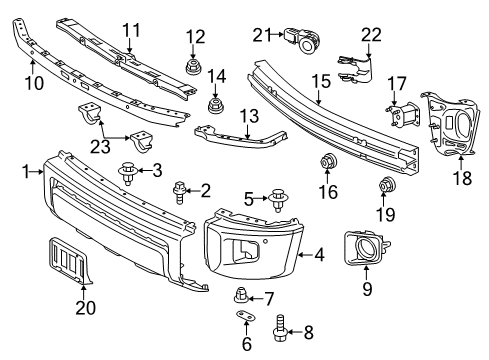 2018 Toyota Tundra Front Bumper Diagram