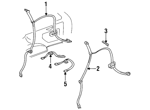 1993 Toyota Corolla Rear Seat Belts Diagram