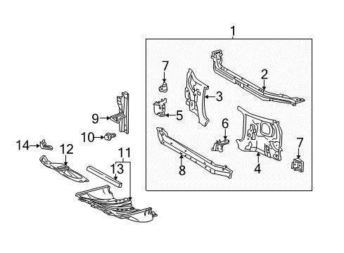 2004 Toyota Tundra Radiator Support Diagram