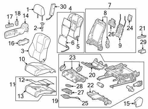 2024 Toyota Sequoia Passenger Seat Components Diagram