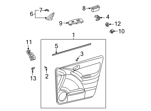 2004 Toyota Matrix Interior Trim - Front Door Diagram