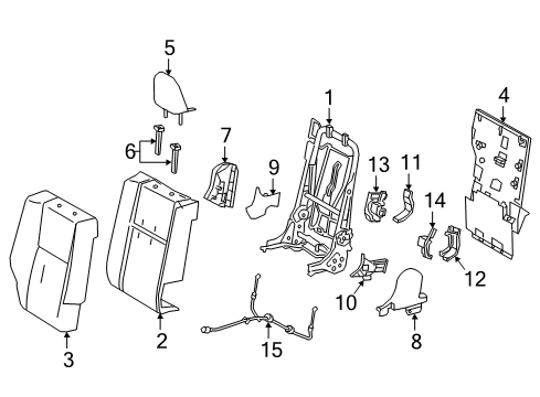 2016 Toyota RAV4 Rear Seat Components Diagram
