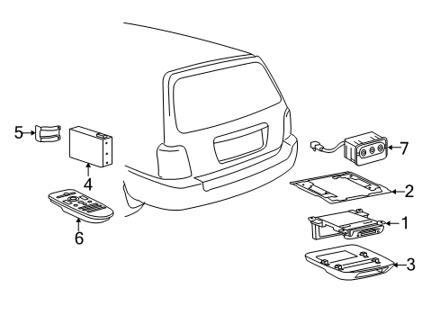 2004 Toyota Highlander Entertainment System Components Diagram