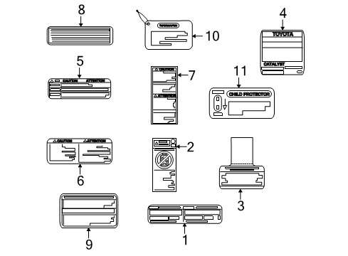 2012 Toyota Matrix Information Labels Diagram
