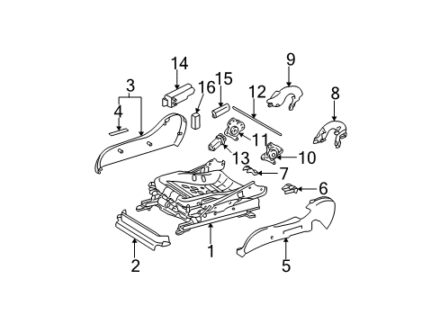 2002 Toyota Camry Tracks & Components Diagram