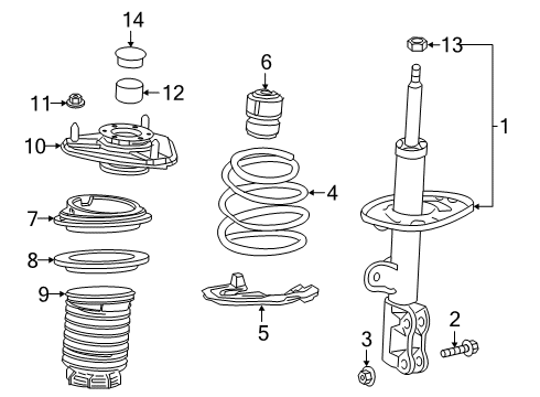 2022 Toyota C-HR Struts & Components - Front Diagram