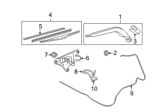 2015 Scion xB Lift Gate - Wiper & Washer Components Diagram