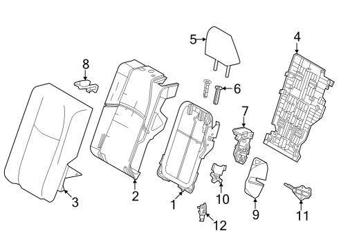 2023 Toyota bZ4X Rear Seat Components Diagram