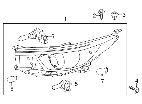 2017 Toyota Highlander Bulbs Diagram