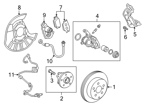 2020 Toyota RAV4 ABS Sensor, Front Driver Side Diagram for 89543-0R040