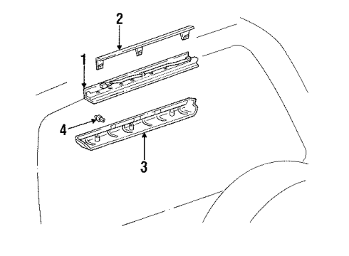 1993 Toyota Land Cruiser High Mount Lamps Diagram