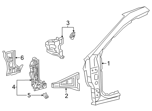 Panel, Cowl Side, Passenger Side Diagram for 61121-33100