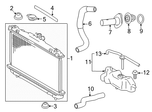 2013 Toyota Camry Radiator & Components Diagram